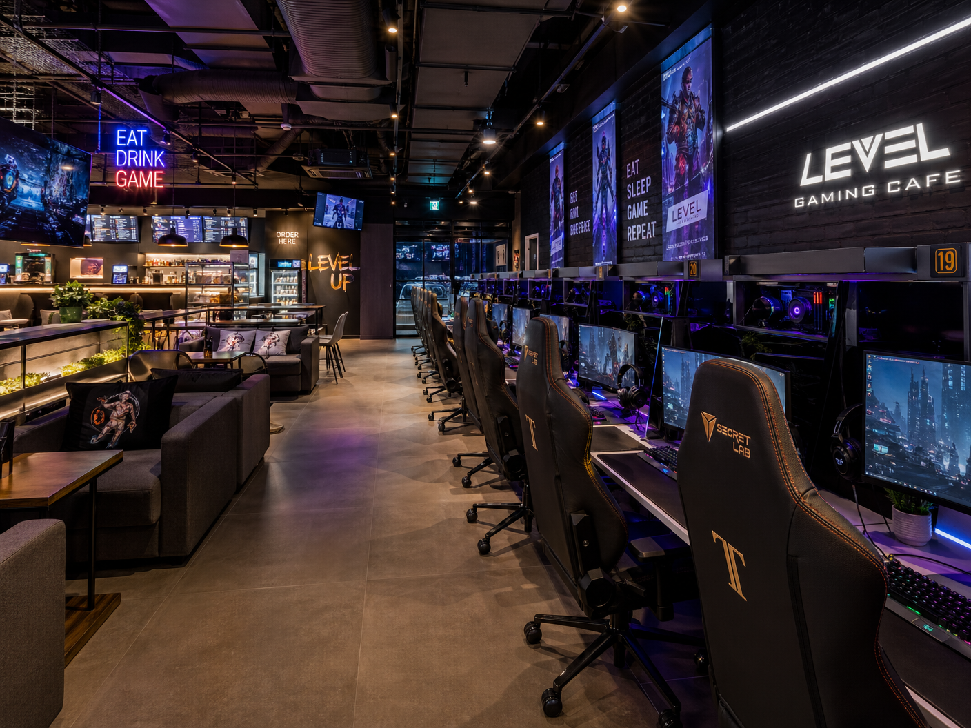 Gaming Cafe Interior